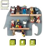 Wandregal BOARTI "Regal Elefant Kinder Toniebox Tonies Figuren", grau, B:33cm T:5cm,