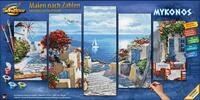 Malen nach Zahlen SCHIPPER "Meisterklasse Polyptychon - Mykonos", bunt, Malvorlagen,