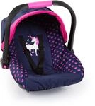 Puppen Autositz BAYER "rosa/goldfarben Schleife", bunt (einhorn blau, pink),