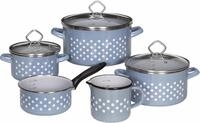 Topf-Set KR&Uuml;GER "Emaille Topf-Set R&uuml;gen, 8 tlg.", blau, T&ouml;pfe, Topf-Set, f&uuml;r