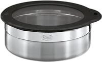 Frischhaltedose R&Ouml;SLE, schwarz (edelstahlfarben, schwarz), B:17,5cm H:6,5cm L:17,5cm