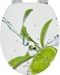 WC-Sitz ADOB "Limone", gr&uuml;n (gr&uuml;n, gr&uuml;n), B:38cm H:6cm L:44,5cm, MDF -