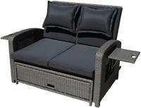 Loungesofa GARDEN PLEASURE "NIZZA", grau (dunkelgrau), B:117cm H:93cm, Stahl,