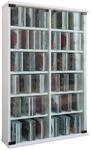 Media-Regal VCM "Holz CD DVD Stand Regal Schrank Roma Glast&uuml;r", wei&szlig;, B:60cm