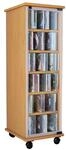 Media-Regal VCM "Holz CD DVD Stand Regal Schrank Valenza Glast&uuml;r", braun (buche),