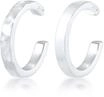 Paar Ohrklemmen ELLI "Ohrringe Earcuff Set Organic Look 925 Silber" Gr. 13, silber,