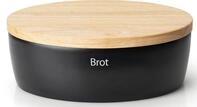 Brotkasten CONTINENTA, braun (schwarz, holzfarben), B:23cm H:14cm L:36cm, Keramik,