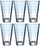 Longdrinkglas LEONARDO "OPTIC", blau (hellblau), H:13cm &Oslash;:8cm, Glas, Trinkgef&auml;&szlig;e,