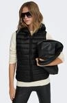 Steppweste ONLY "ONLNEWTAHOE HOOD WAISTCOAT OTW NOOS", Damen, Gr. L, schwarz,