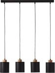 BRILLIANT Pendelleuchte "Vonnie", schwarz, 4, 1 Stk., Leuchten, Stoffschirme, 111cm