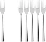 Tafelgabel VILLEROY & BOCH "Tafelgabel Piemont 206 mm 6er Set silber", silber, B:5mm,