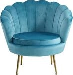 Loungesessel SALESFEVER "Clam - Design Cocktailsessel", blau, B:76cm H:78cm T:76cm,