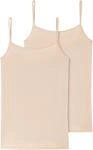 Unterhemd SCHIESSER "95/5", Damen, Gr. 42, N-Gr, beige (410, sand), Single Jersey,