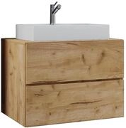 Waschtisch VCM "2-tlg. Waschplatz Waschtisch Lendas S Schublade", braun (honig,