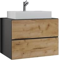 Waschtisch VCM "2-tlg. Waschplatz Waschtisch Lendas S Schublade", braun (anthrazit,