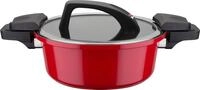 Dampfgartopf GSW "Gourmet", rot, H:10cm &Oslash;:24cm, T&ouml;pfe, Dampfgartopf, Dampfkochtopf