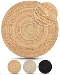 Teppich CARPETFINE "Nele Juteteppich Naturfaser", beige (natur), H:6mm &Oslash;:250cm,