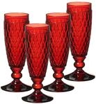 Sektglas VILLEROY & BOCH "Sektgl&auml;ser Boston Coloured 145 ml 4er Set", rot, Glas,