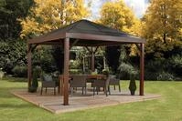Pavillon SOJAG "Valencia 12x12 Holzoptik", gr&uuml;n (braun, schwarz), B/H/T: 363cm x