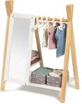Puppenkleiderschrank MUSTERKIND "Puppen-Garderobe - Viola, natur/wei&szlig;", grau...