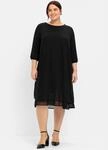 Chiffonkleid SHEEGO "Chiffonkleid", Damen, Gr. 50, Normalgr&ouml;&szlig;en, schwarz, 100%