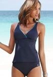 B&uuml;gel-Tankini-Top LASCANA "Camilla", Damen, Gr. 36, Cup B, blau (navy, t&uuml;rkis),