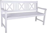 Gartenbank GARDEN PLEASURE "Malm&ouml;", wei&szlig;, B:154cm H:89cm T:59cm, Massivholz,