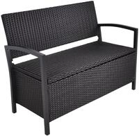 Gartenbank GARDEN PLEASURE "Ferrara", schwarz, B:117cm H:86cm T:58cm, Geflecht