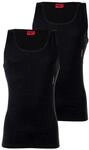 Unterhemd HUGO "Unterhemd 2er Pack", Herren, Gr. M, N-Gr, schwarz, Obermaterial: 93%