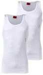 Unterhemd HUGO "Unterhemd 2er Pack", Herren, Gr. XL, N-Gr, wei&szlig;, Obermaterial: 93%