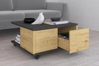Couchtisch FMD "Twin", braun (matera, eiche), B:70cm H:36cm T:70cm, Tische,