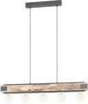 EGLO H&auml;ngeleuchte "LAYHAM Pendellampe, Holz und Stahl, E27, Vintage,