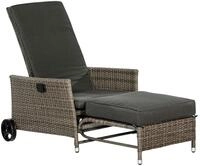 Gartensessel MERXX "Komfort Deckchair", grau, B:175cm H:105cm T:68cm,...