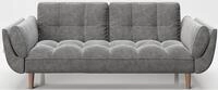 Schlafsofa PLAYBOY "Scarlett", grau (anthrazit), B:215cm H:81,5cm T:84,5cm, Sofas,
