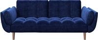 Schlafsofa PLAYBOY "Scarlett", blau (dunkelblau), B:215cm H:81,5cm T:84,5cm, Sofas,