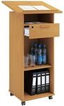 B&uuml;rowagen VCM "Holz Stehpult Rednerpult Stehtisch Rollen Melta", braun (buche),