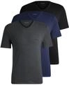 V-Shirt BOSS "T-Shirt VN 3P CO", Herren, Gr. L (52), blau (hellblau), Jersey,