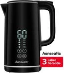 HANSEATIC Wasserkocher "HWK172200DBD, mit Temperaturvorwahl", schwarz, B:22cm...