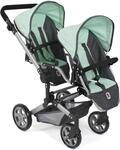 Puppen-Zwillingsbuggy CHIC2000 "Linus Duo", gr&uuml;n (grau, mint), Puppenwagen,