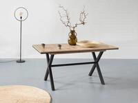 Esstisch HELA, braun (artisan eiche, schwarz, artisan eiche), B:160cm H:76cm T:90cm,