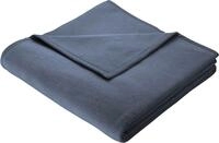 Wohndecke BIEDERLACK "Cotton Home", blau (jeans), B:150cm L:220cm, Baumwolle,