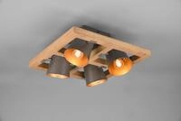 TRIO LEUCHTEN Deckenleuchte "Bell", grau (nickelfarben), 4, H: 19,8cm, 1 Stk.,