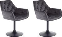 Esszimmerstuhl HELA "BIRTE", grau (anthrazit, schwarz), B:49cm H:83cm T:62cm, Stoff,