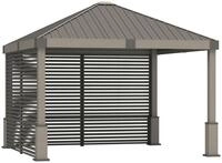 Pavillon SOJAG "Nanda 12x12", beige (grau), B/H/T: 368cm x 313cm x 368cm, Pavillons,