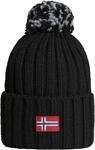 Beanie NAPAPIJRI "SEMIURY", Herren, schwarz, Rippstrick, Materialmix, M&uuml;tzen...
