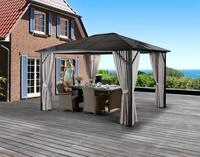 Pavillon KONIFERA "Aruba", beige (dunkelbraun, beige), B/H/T: 400cm x 260cm x...