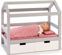 Puppenbett MUSTERKIND "Puppen-Hausbett Viola, grau/wei&szlig;", rosa (grau, wei&szlig;,