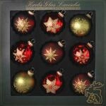 Weihnachtsbaumkugel KREBS GLAS LAUSCHA "Schneeflocken, Weihnachtsdeko rot,