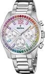 Chronograph FESTINA "Boyfriend Collection", silber (silberfarben, regenbogenfarben),