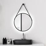 Wandspiegel TALOS "Black Light", schwarz, &Oslash;:50cm, Spiegel, Wandspiegel, Durchmesser:
